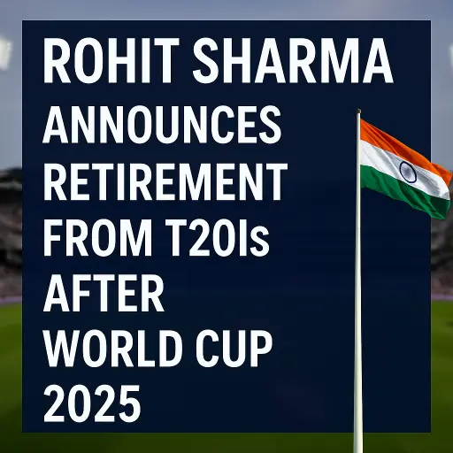 Rohit Sharma Retires from T20Is After 2025 World Cup — Full Career Tribute 1 Rohit Sharma announces retirement from T20I cricket after 2025 World Cup with Indian flag in background